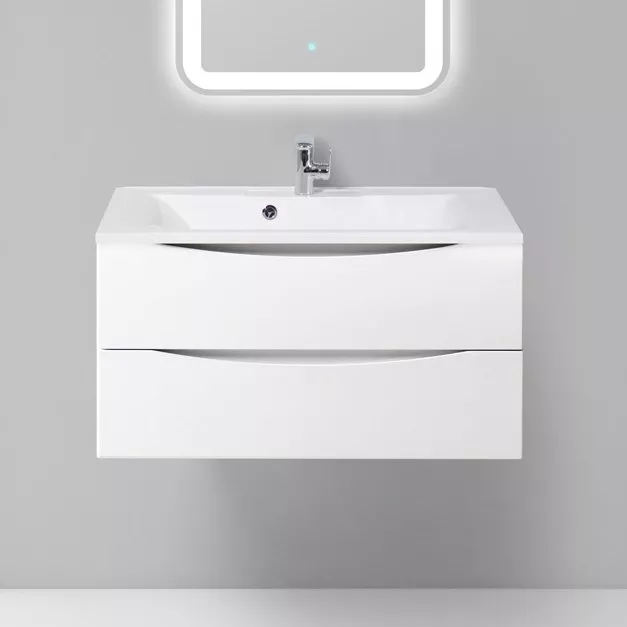 

Тумба с раковиной BelBagno Marino 90 bianco lucido, подвесная