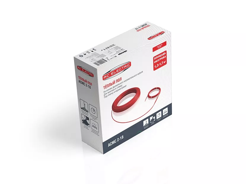 

Кабель нагревательный AC ELECTRIC ACMC 2-18-150 (комплект теплого пола)