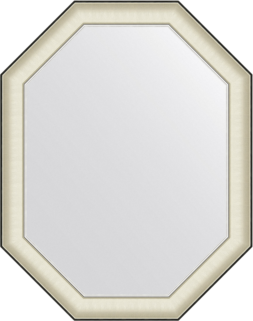 

Зеркало Evoform Octagon BY 7445 74х94 белая кожа с хромом, в багетной раме