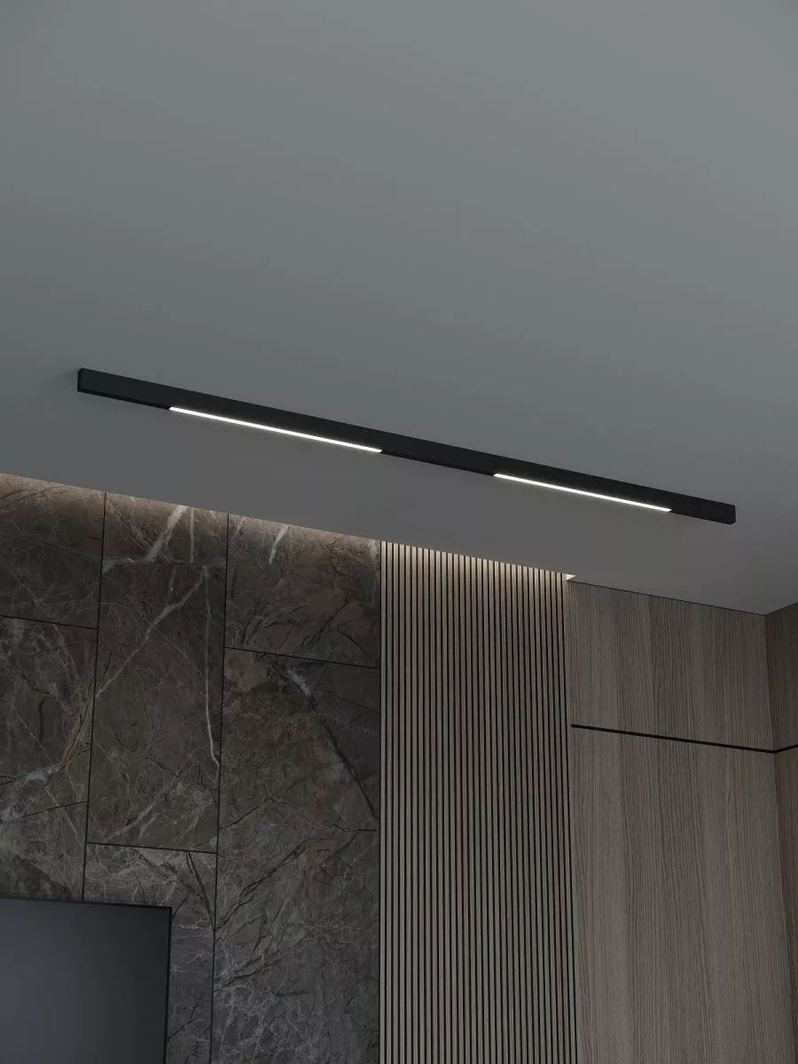 

Трековая система со светильниками №1 трехфазная накладная Eldeko (48В, форма - прямая, 2м, 3000K) черная Hesby Lighting HSBL_kompl_E001_NI2B3K