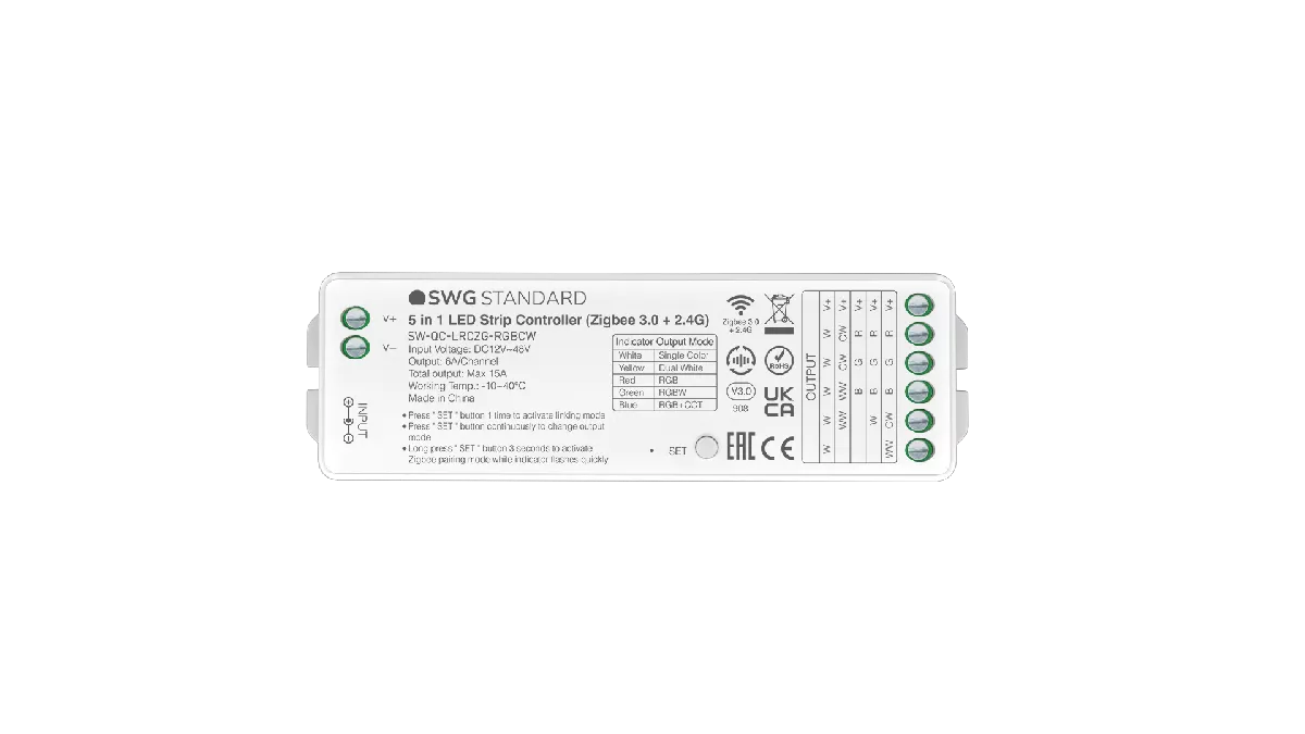 

Контроллер для ленты SWG Standard SW-QC-LRCZG-RGBCW 00-00035928