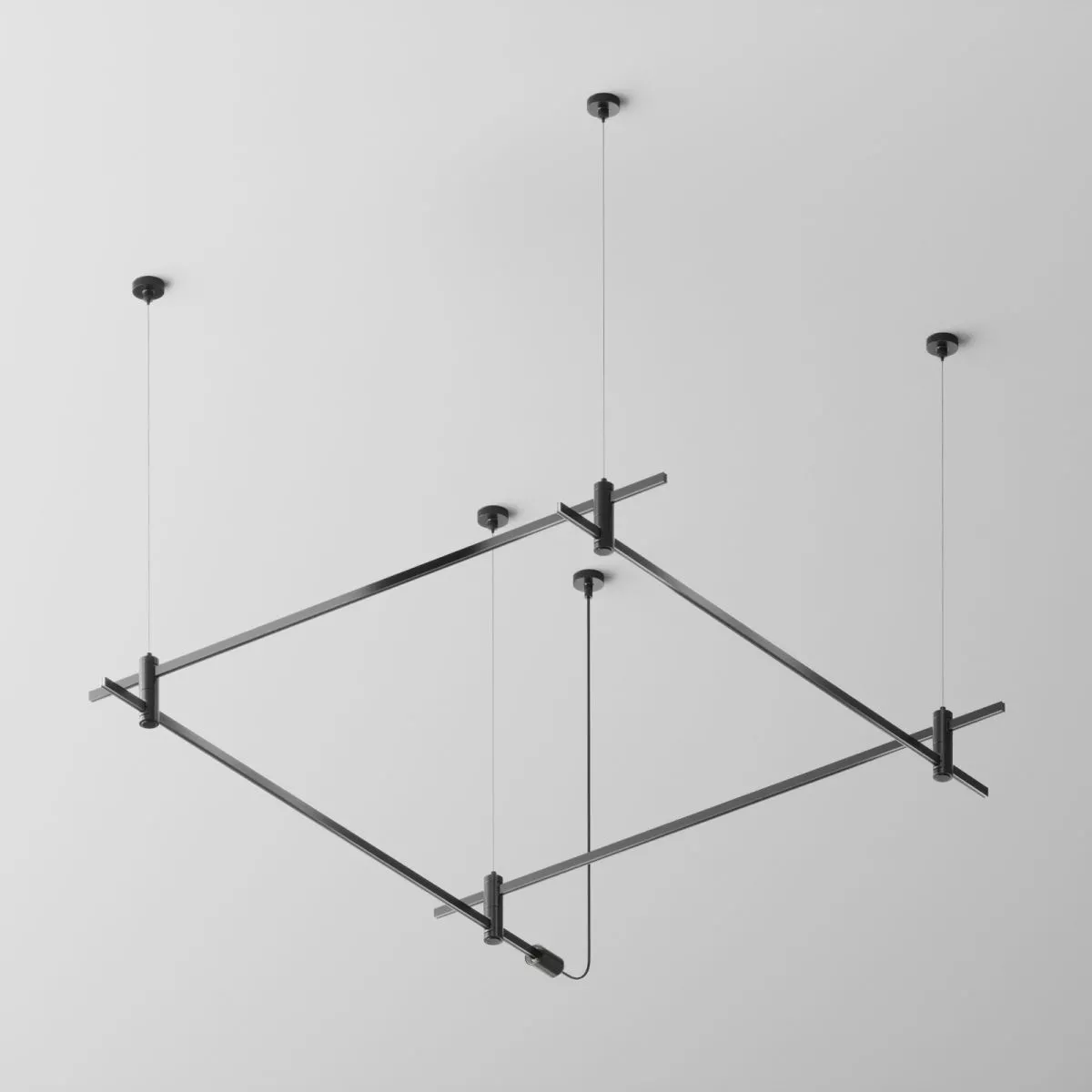 

Основание квадратное двухуровневое на тросовых подвесах Hang для трековых светильников Maytoni Technical Flarity TFC-Flar-H08-B