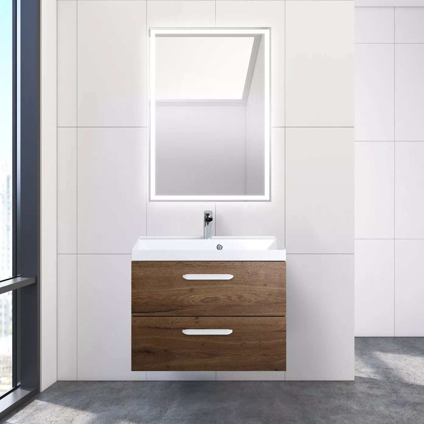 

Комплект мебели BelBagno Aurora 70 темное дерево