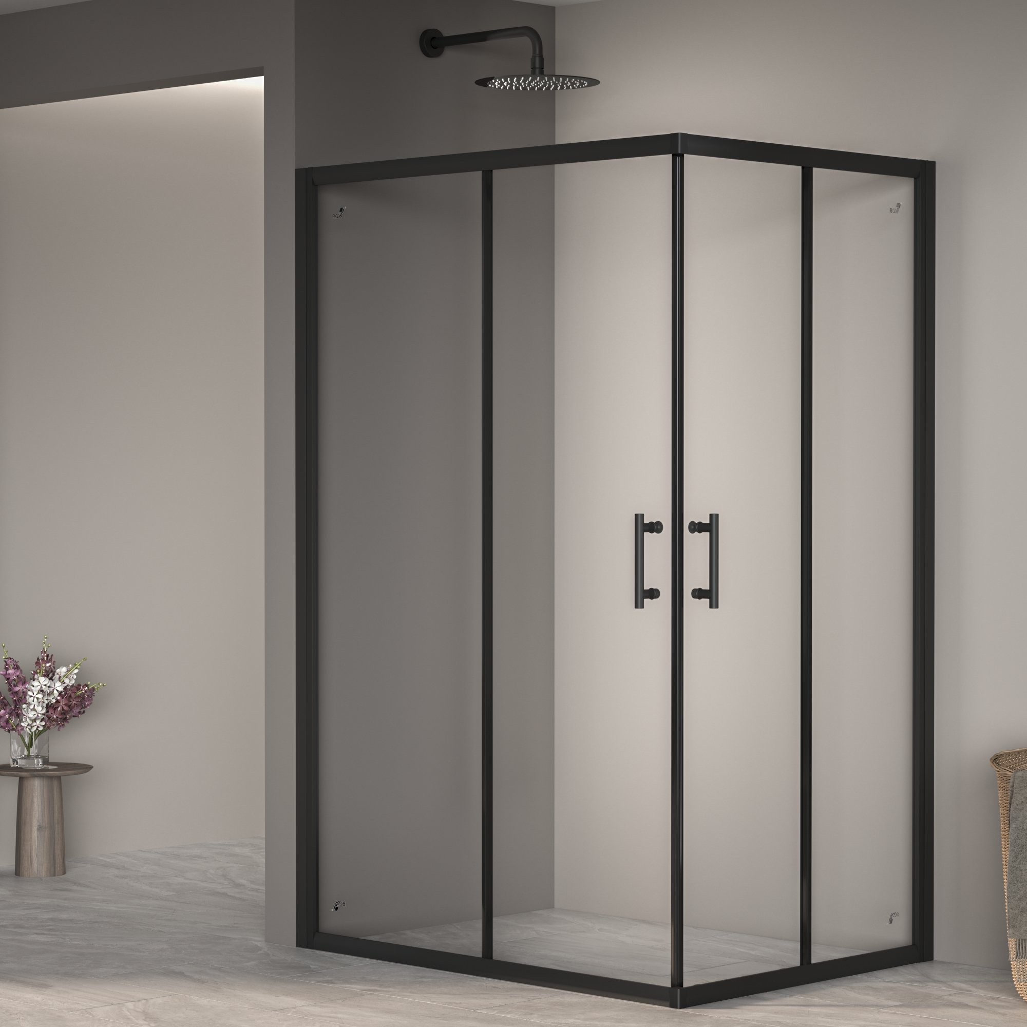 

Душевой уголок RGW Passage PA-146-B 70х90 020814679-14 профиль черный, стекло прозрачное