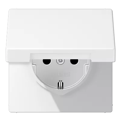 

Розетка Schuko с крышкой и шторками Jung LS1520BFKIKLWWM