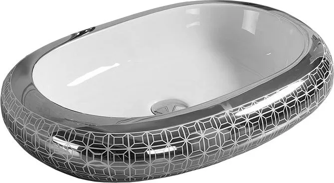 

Раковина Melana MLN-7042SP-1 серебро, Белый;рисунок;серебристый