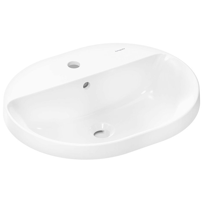 

60161450 HG Xuniva U Раковина встраиваемая 550х450 с отверстием под смеситель и переливом, белый