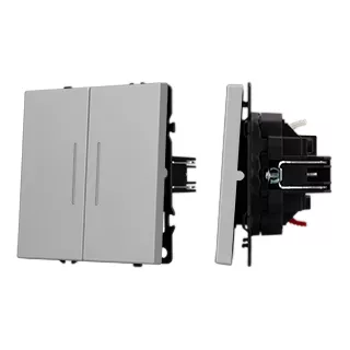 Механизм звонкового выключателя двухклавишный Arlight LED SWT-NOBE-MKR2-SFPL-L-IS (230V, 10A) (Никель) 061788(1)