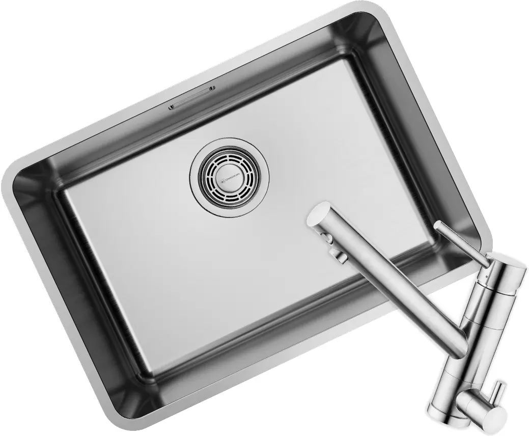 

Комплект мойка Omoikiri Ultra Mini 53х37 со смесителем Tonami-BN нержавеющая сталь