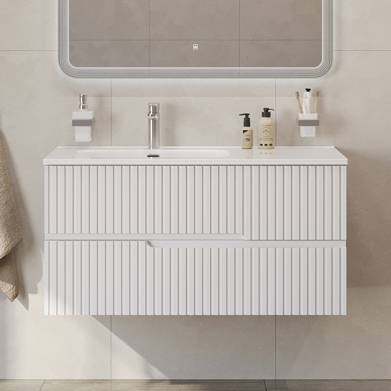 

Тумба под раковину без столешницы Cezares Duet 100 L подвесная, bianco lucido