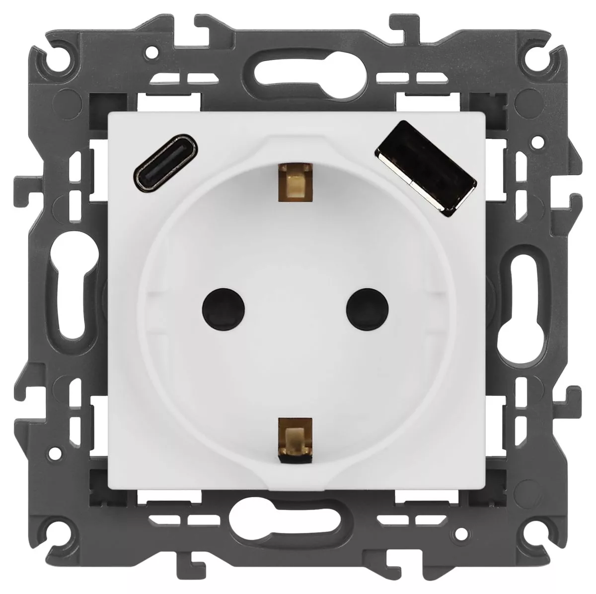 

Розетка со шторками с USB type-A+C Эра Elegance 14-4108-01М Б0067710