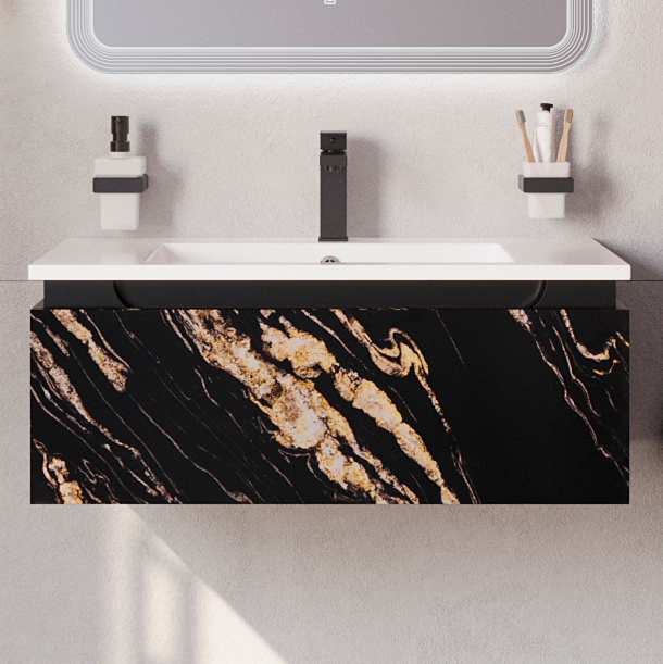 

Тумба под раковину без столешницы Cezares Slider 80 подвесная, 1 ящик, черный фьюжн