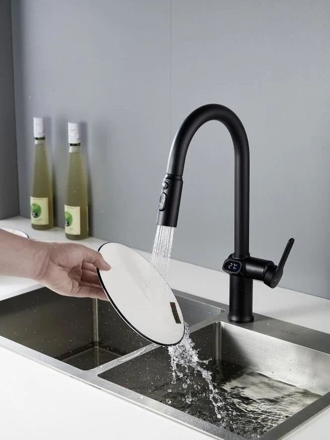 

Cмеситель для кухни с индикатором температуры Кnotlor KN-100/BL, черный