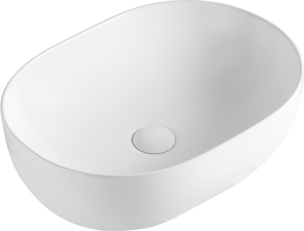 

Накладная раковина Orange B05-480W 48 глянцевая белая, овальная