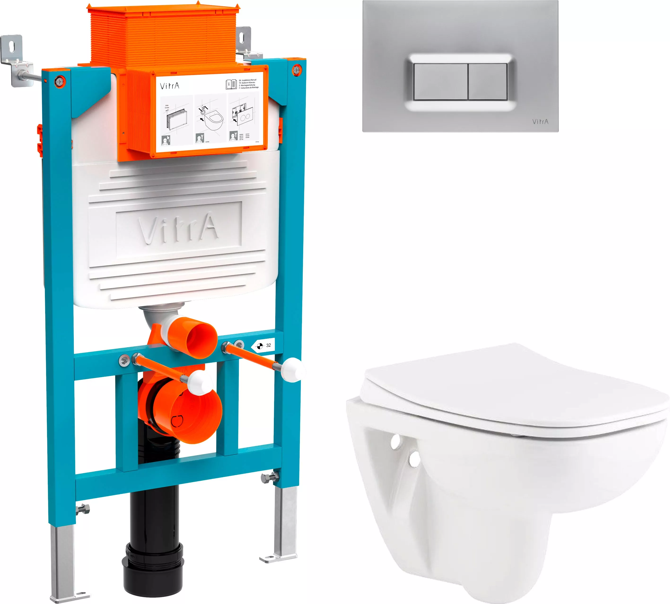 

Комплект Унитаз подвесной Seramiksan Petite A101002H + Система инсталляции для унитазов VitrA 800-2018 с кнопкой смыва, хром