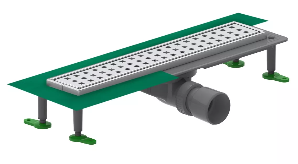 Душевой трап (лоток) CTESI Way Square 700 с решеткой и опорами