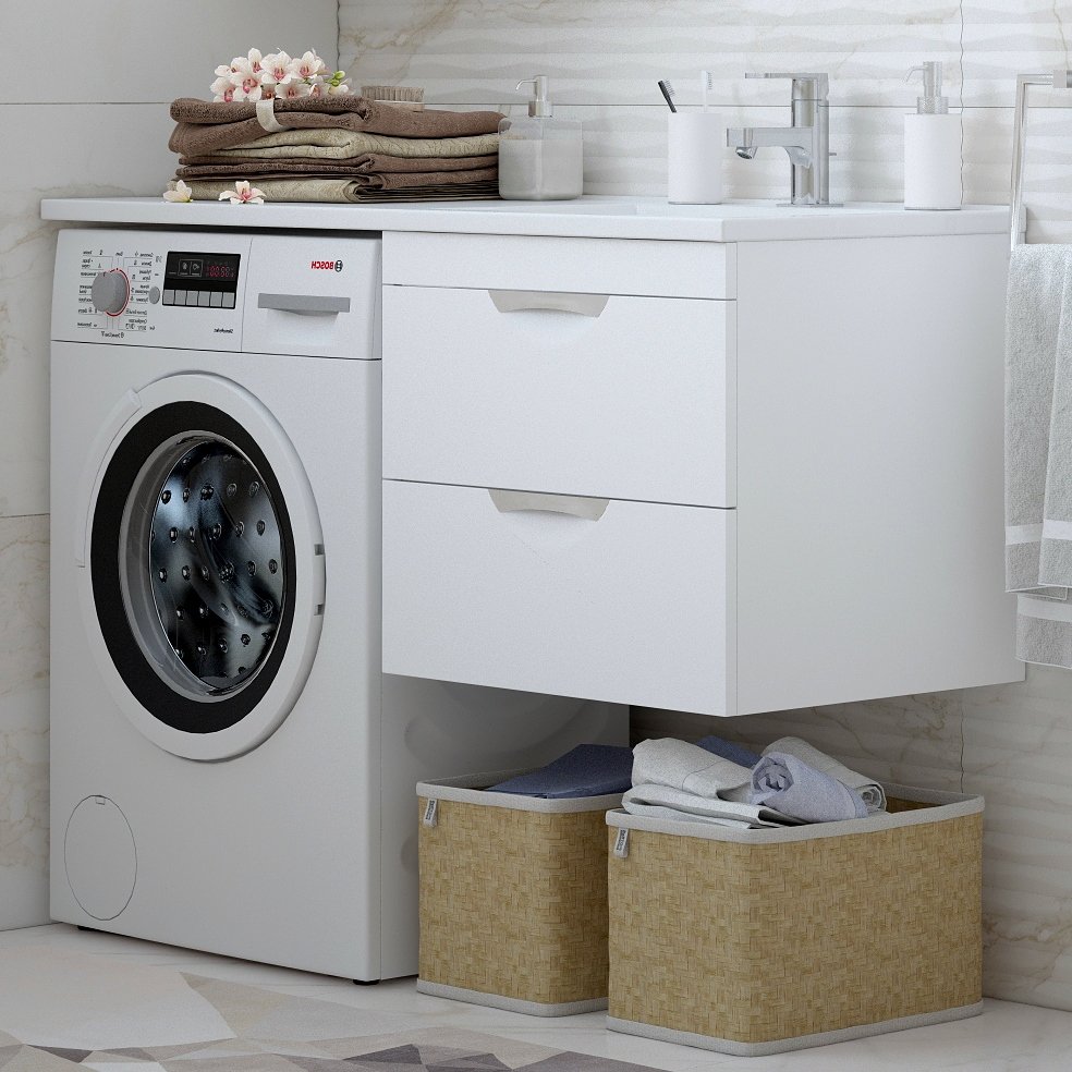 

Тумба с раковиной Corozo Алиот 120, подвесная, под стиральную машину R