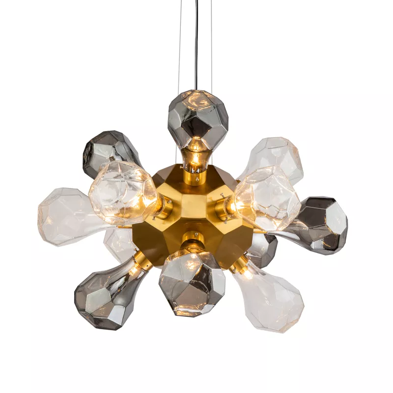 

Подвесной светильник Delight Collection KR1197P-12 brass, smoky/clear