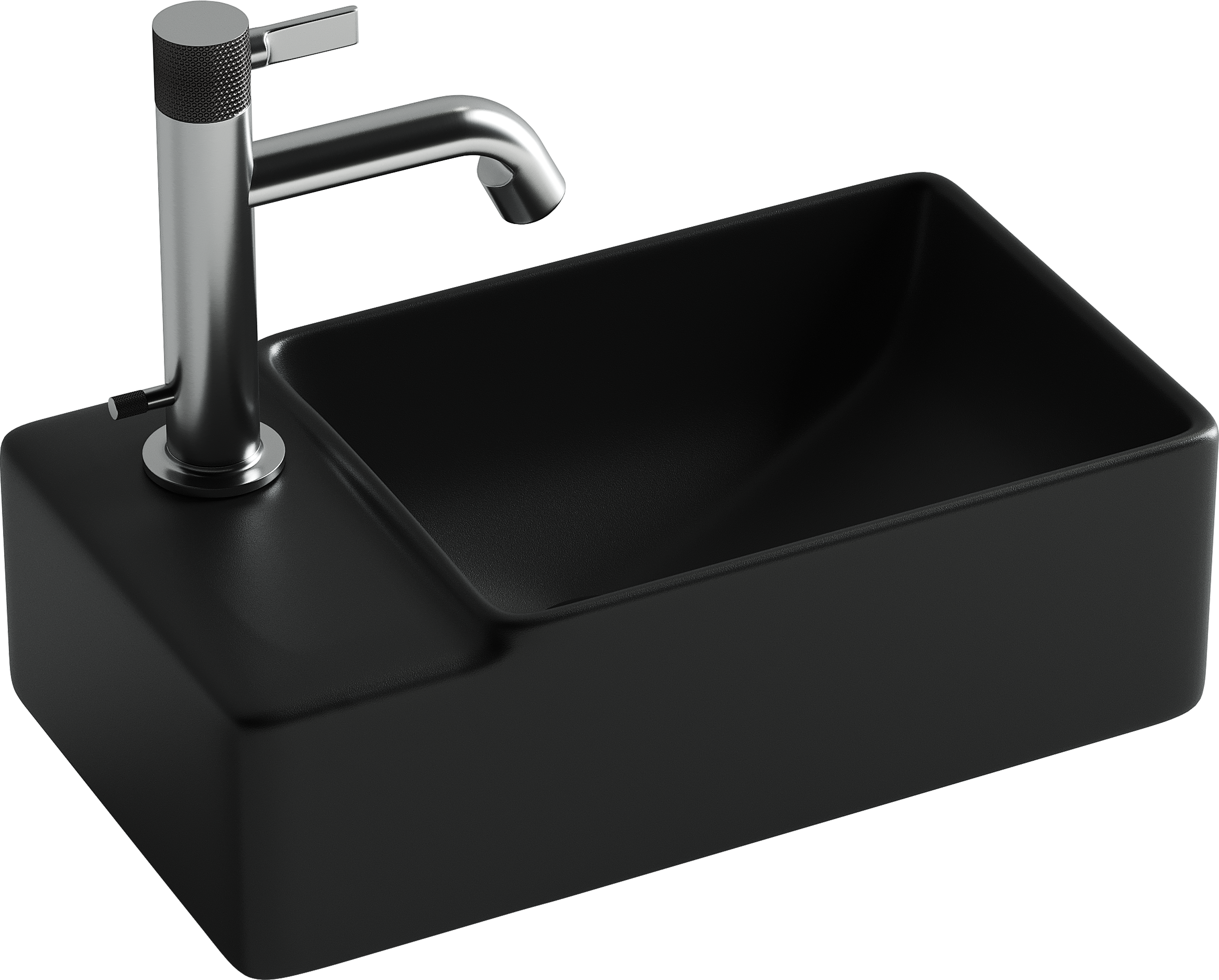 Раковина маленькая в туалет Ceramicanova Element CN5046MB L черный матовый