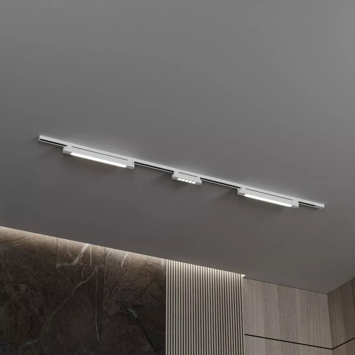 

Трековая система со светильниками №10 однофазная накладная Skylite (220В, форма - прямая, 2м, 3000K) белая Hesby Lighting HSBL_kompl_S010_NI2W3K