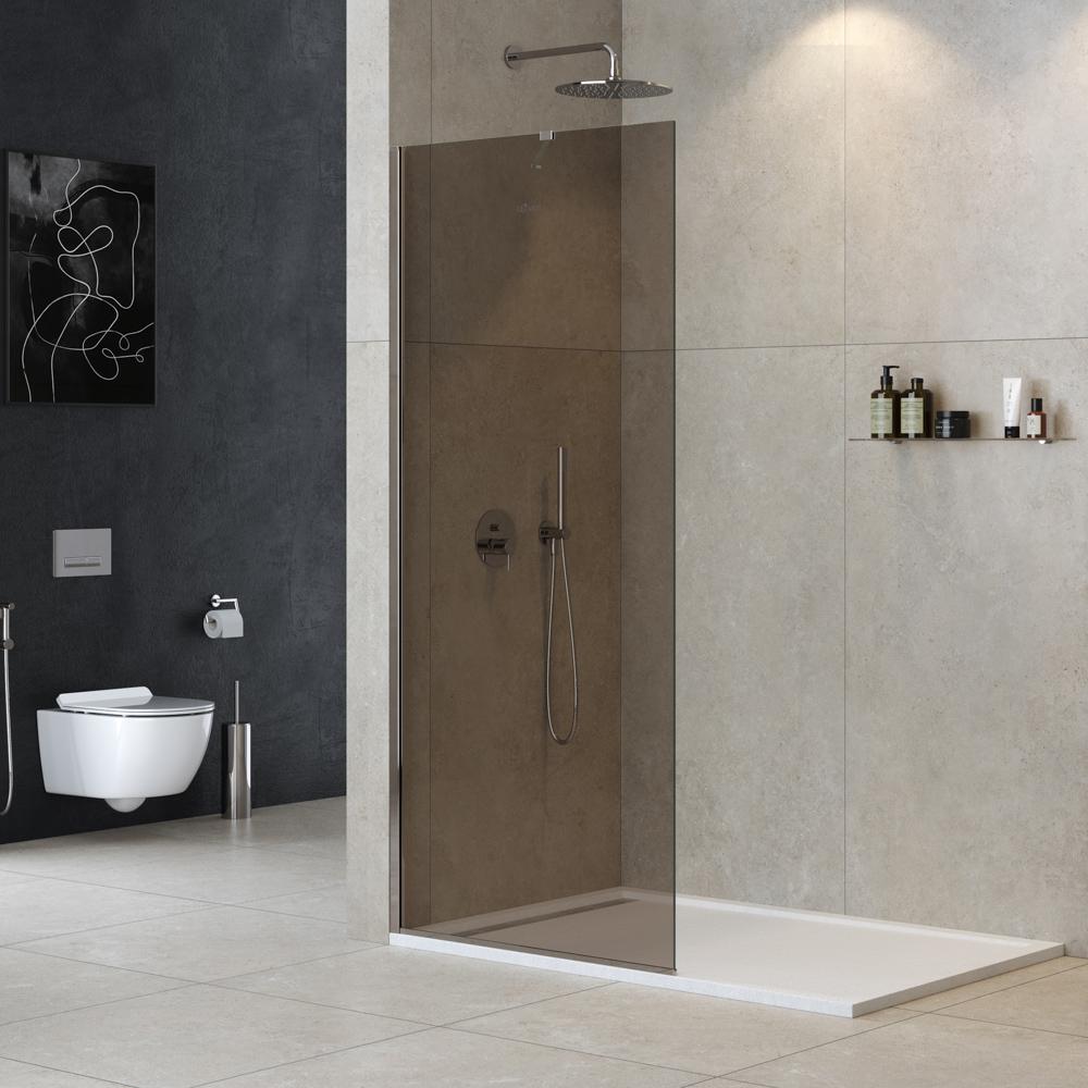 

Душевая перегородка Cezares Liberta L-1-TB-80-BR-Cr профиль хром, стекло бронза