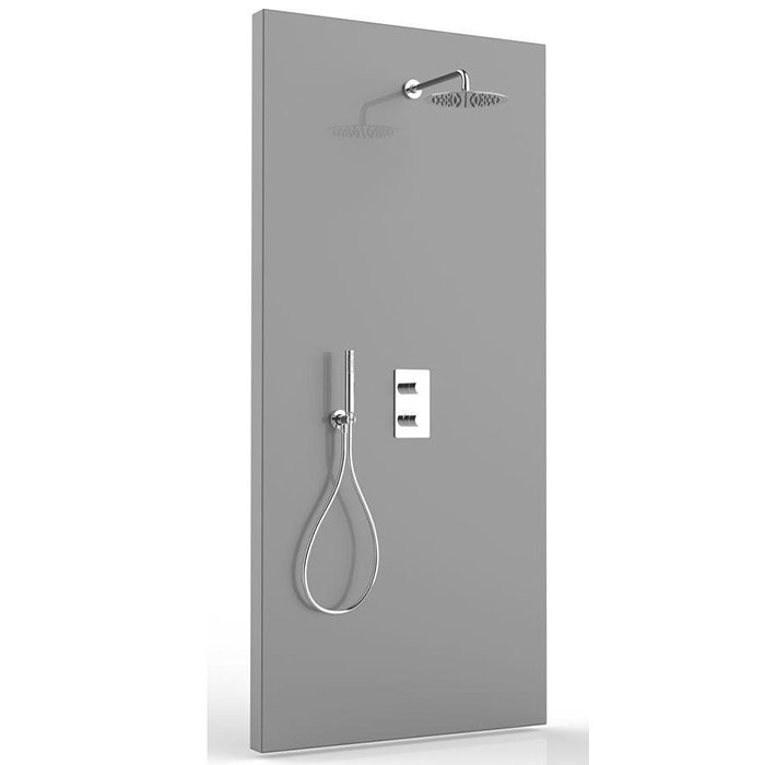 

TETIS Комплект: смесит.д/душа 2 вых.+Z00130,верх. душ Ø 250 мм, ручной душ ZEN с водорозеткой,шланг 150 см, цвет хром