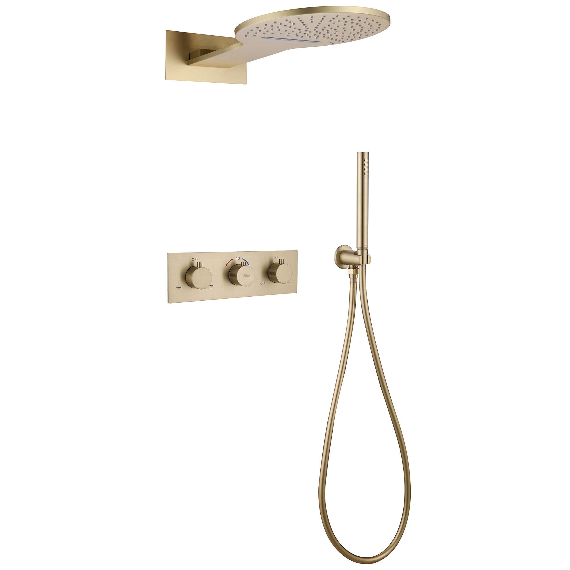 

Душевой комплект Abber Wasser Kreis AF8151G С ВНУТРЕННЕЙ ЧАСТЬЮ, матовое золото