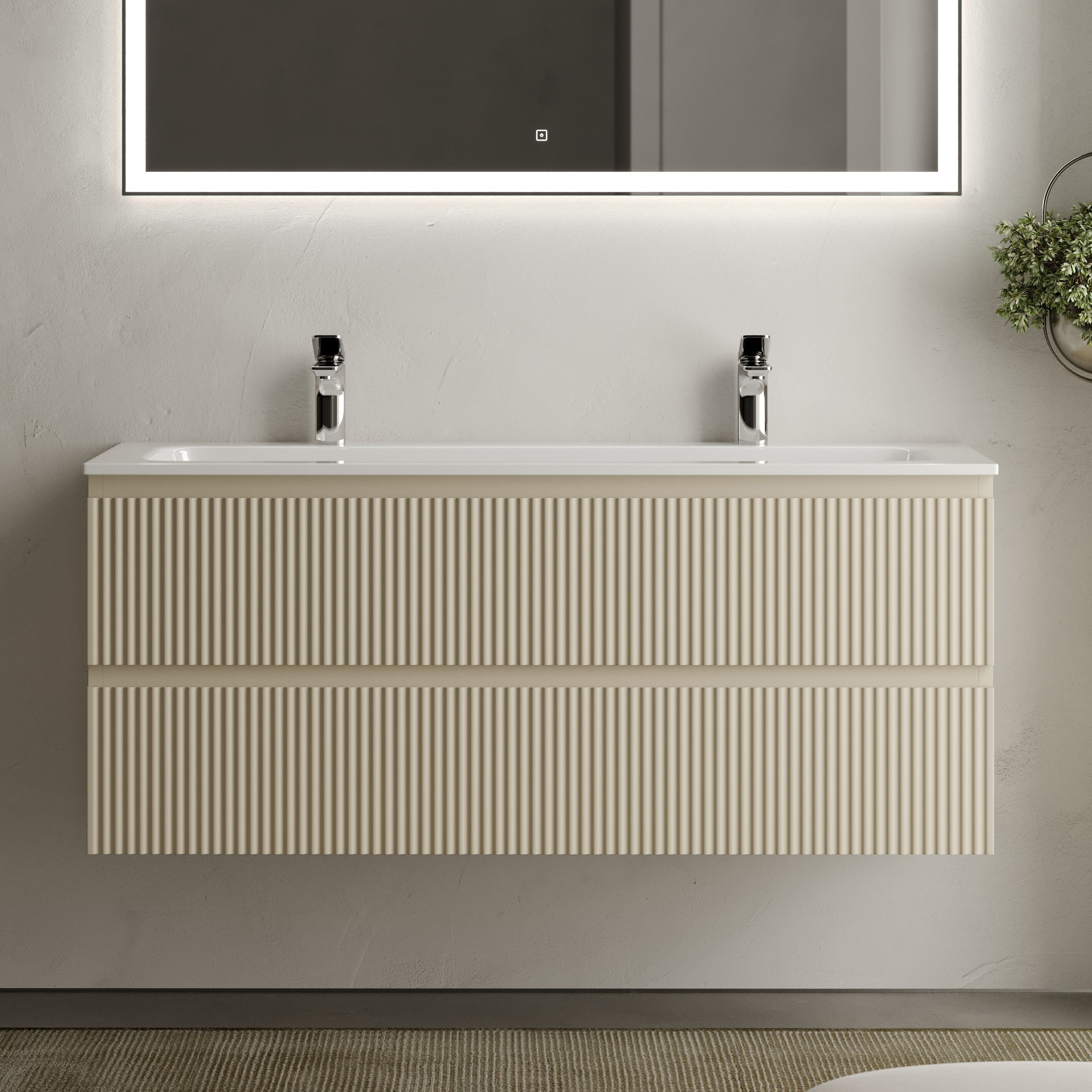 

Тумба с раковиной Sancos Snob R 120 см, beige soft, раковина CN7016