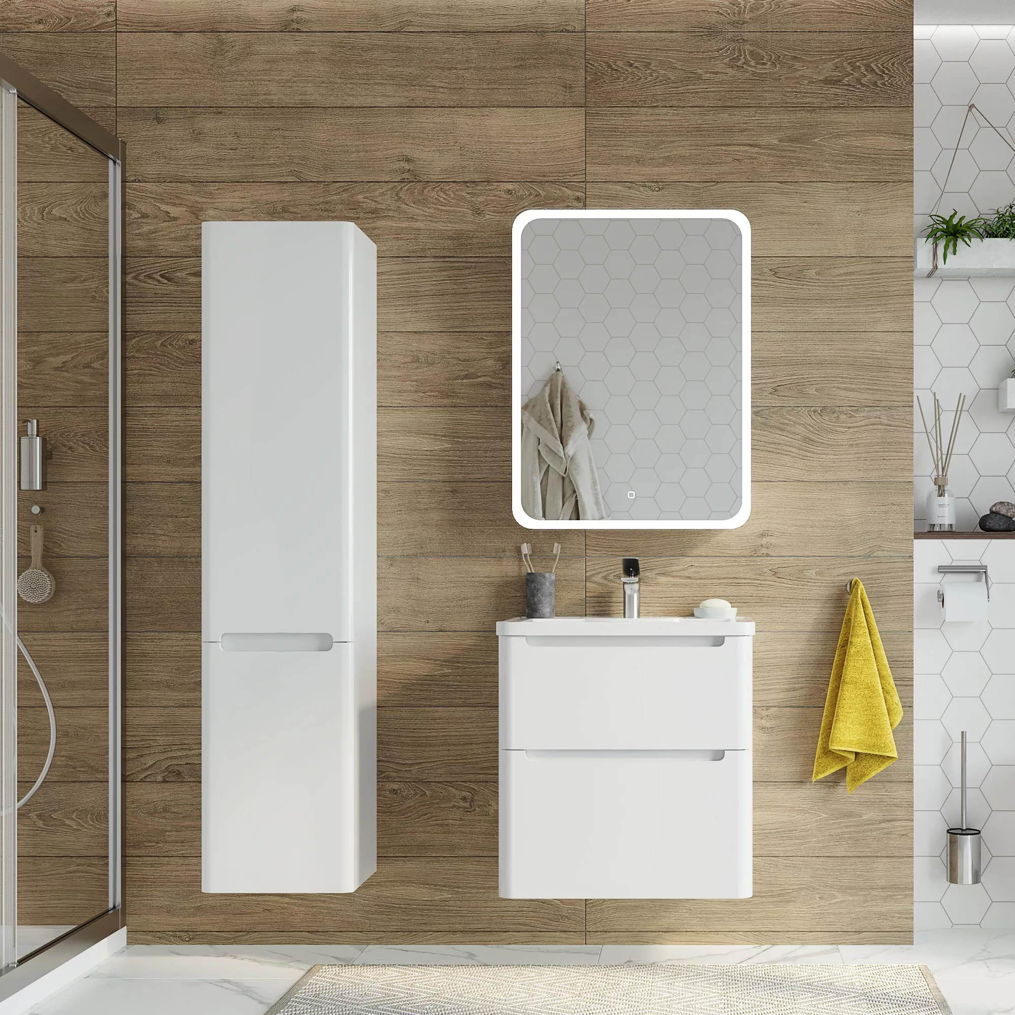 Комплекты мебели  Santehnika Room Мебель для ванной STWORKI Монтре 60 белая