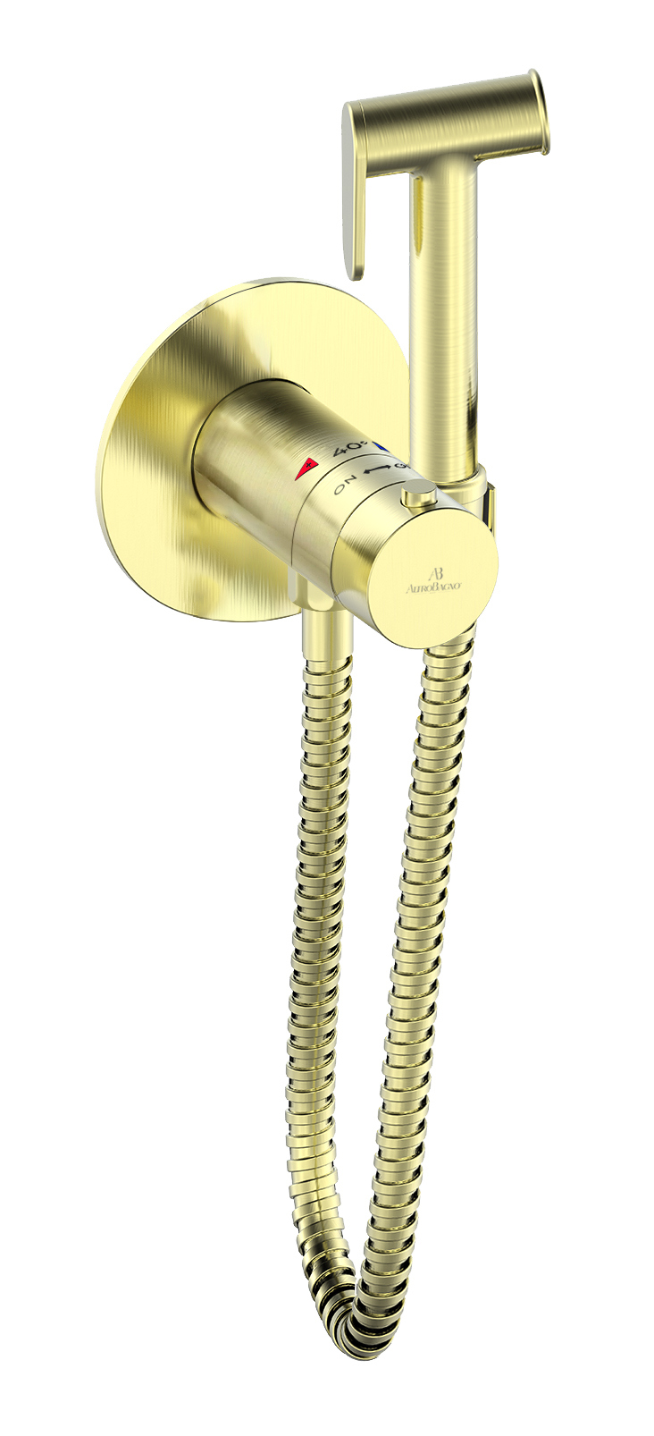 Гигиенический душ AltroBagno Oggetto AltroBagnoOggetto060403BG со смесителем С ВНУТРЕННЕЙ ЧАСТЬЮ матовое золото 21990₽