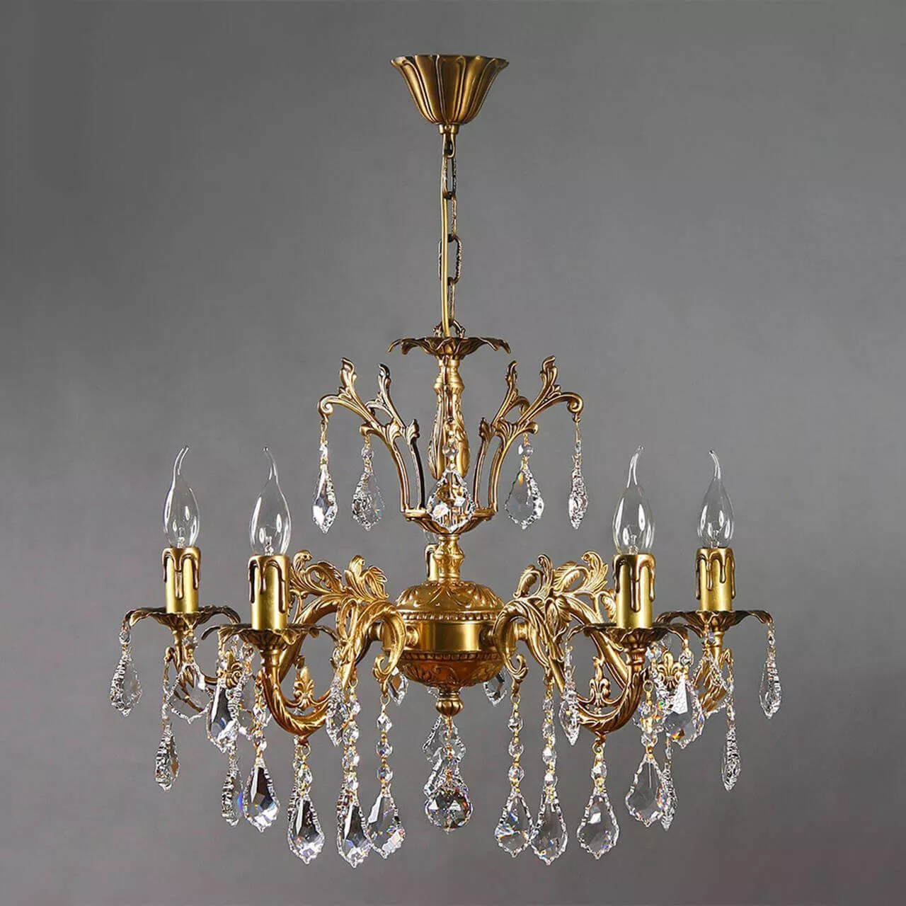 

Подвесная люстра Ambiente Granada 2118/5 AB Leaf Crystal