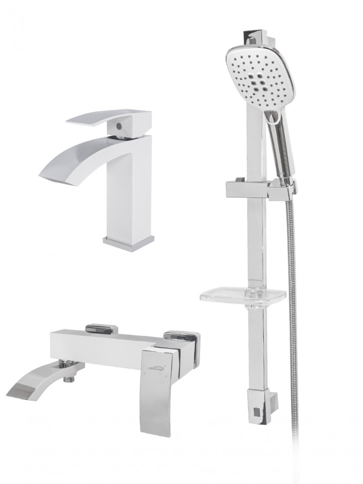 

Набор для ванны 3 в 1 Hansberge CUBITO H7077 Белый хром
