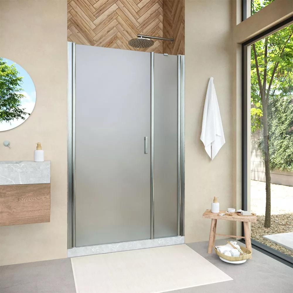 

Душевая дверь в нишу Vegas Glass EP-F-2 Novo 100 04 10 L профиль никель, стекло сатин