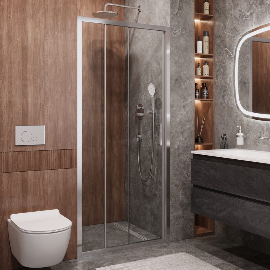 

Душевая дверь в нишу Cezares Molveno BF 3 100 C Cr IV 100 см, профиль глянцевый хром, стекло прозрачное