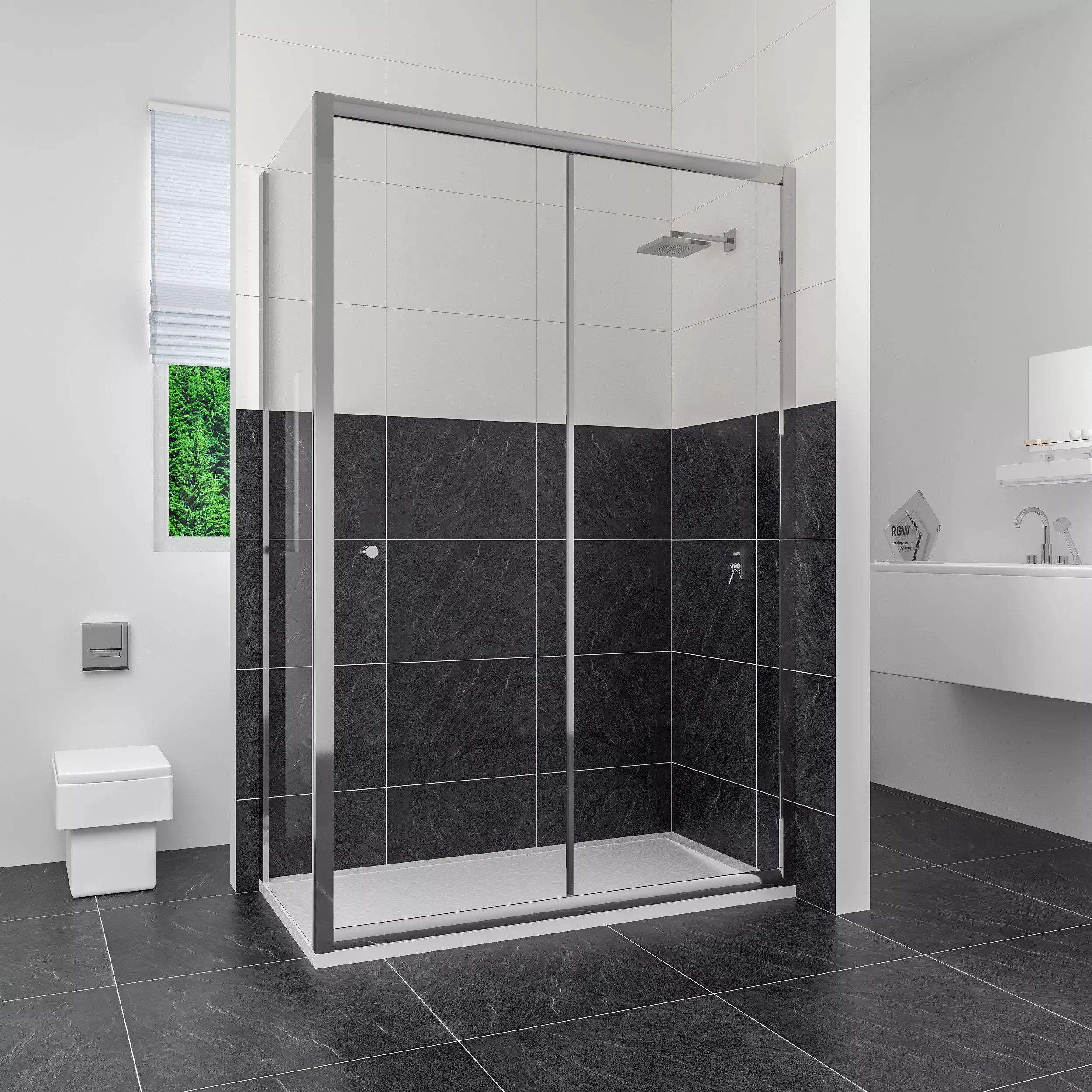 

Душевой уголок RGW Classic CL-45 (960-1010)x900x1850 профиль хром