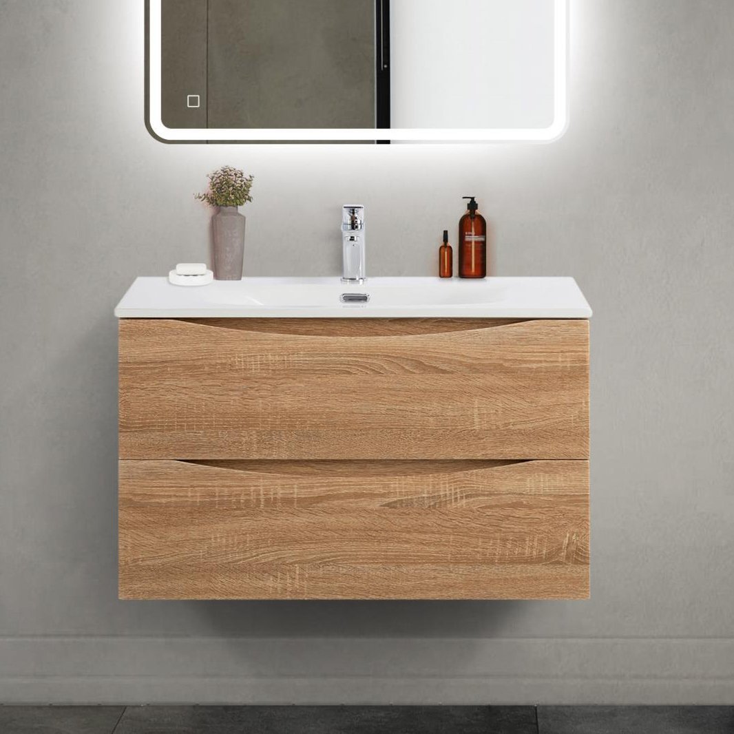 

Тумба под раковину без столешницы BelBagno Marino-cer-mini 80 подвесная, rovere bianco